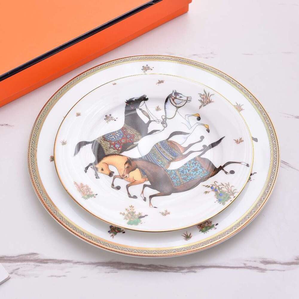 Cross-Border Bone China Western High-End Hotel Steak Flat Plate B2