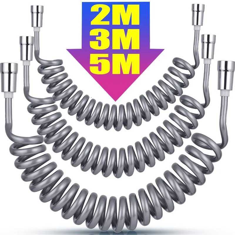 2/3/5 Meters Spring Shower Hose Plastic Telephone Line Shower Hose Water Pipe Tube for Bedro Personal Cleaning and Pet Bathing Y251107