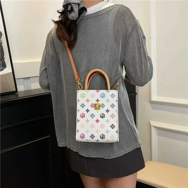 2025 Spring Summer Monogram Tote Bag for Women Korean-Inspired Adjustable Crossbody Strap Shoulder Purse with Top HandleW251106