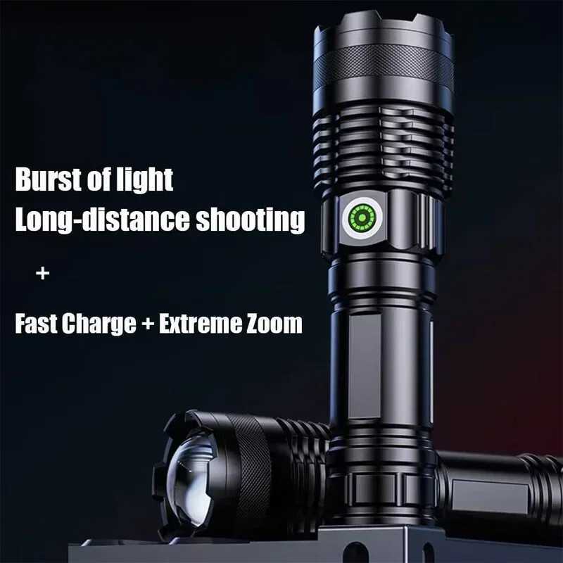 Handheld Flashlight Rechargeable LED Tactical Flashlight with 3 Modes Waterproof for Camping Hiking Outdoor Biking EmergencyW251106