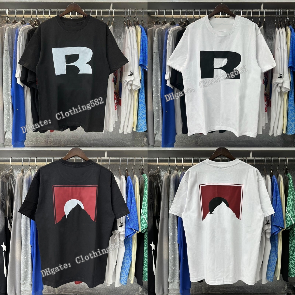 mens t shirts tshirt shirts for men designer streetwear tee shirts R shirt 240g pure cotton fabric US size S-XL Wholesale price t shirt