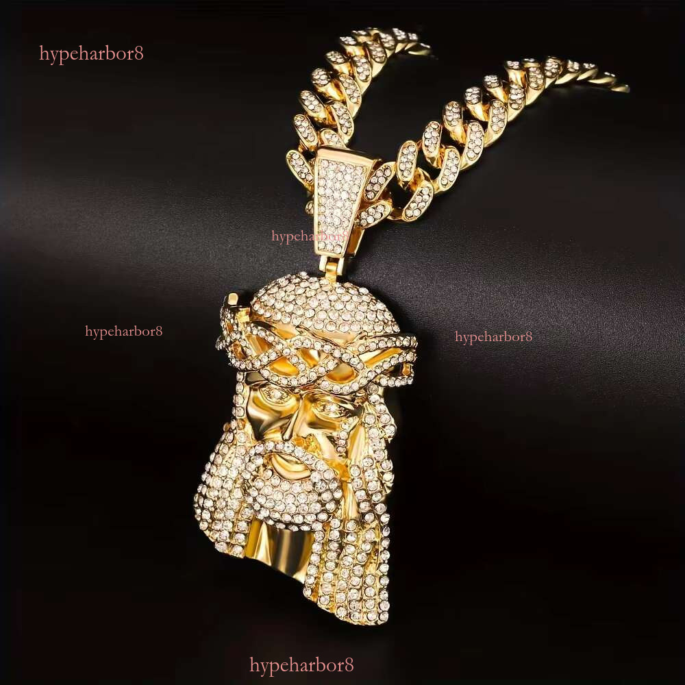 Iced Cuban Chain Tiger Men's Shiny Crystal Animal Pendant Necklace Punk Jewelry Hip Hop
