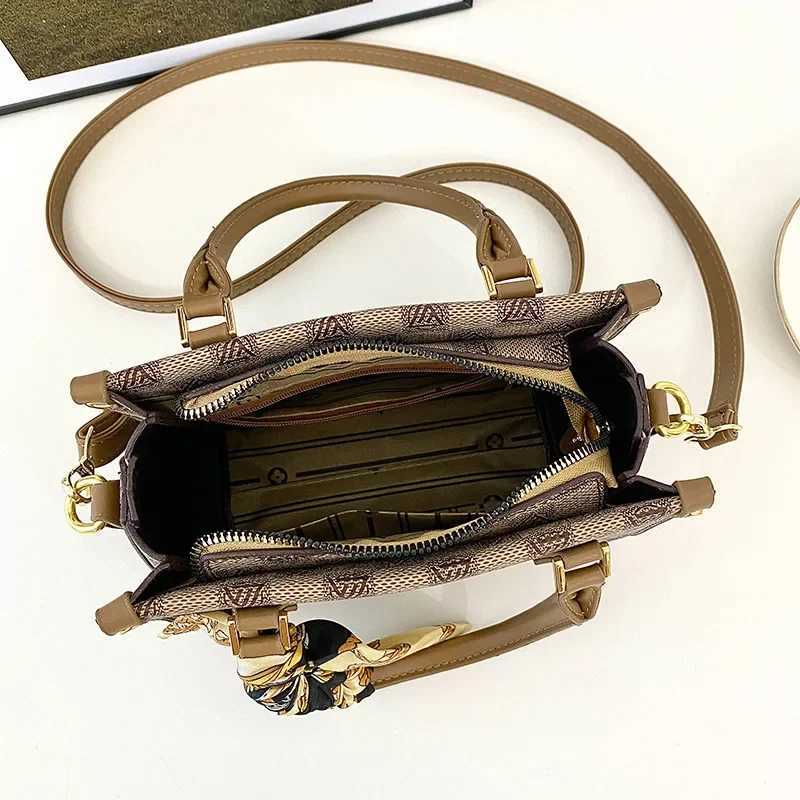2025 New Womens Premium Handbags - Fashion Silk Scarf Printed Shoulder/Crossbody Portable HandbagsW251106