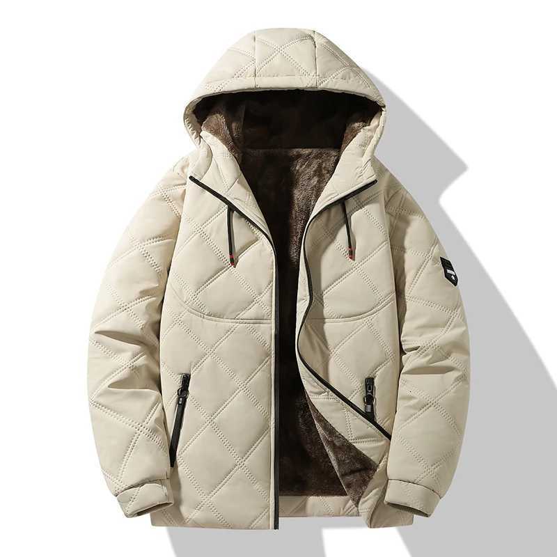 Mens Warm Quilted Jacket - Hooded Soft Fleece Lining Durable Comfortable for Daily Wear Outdoor Winter Casual StyleT251107