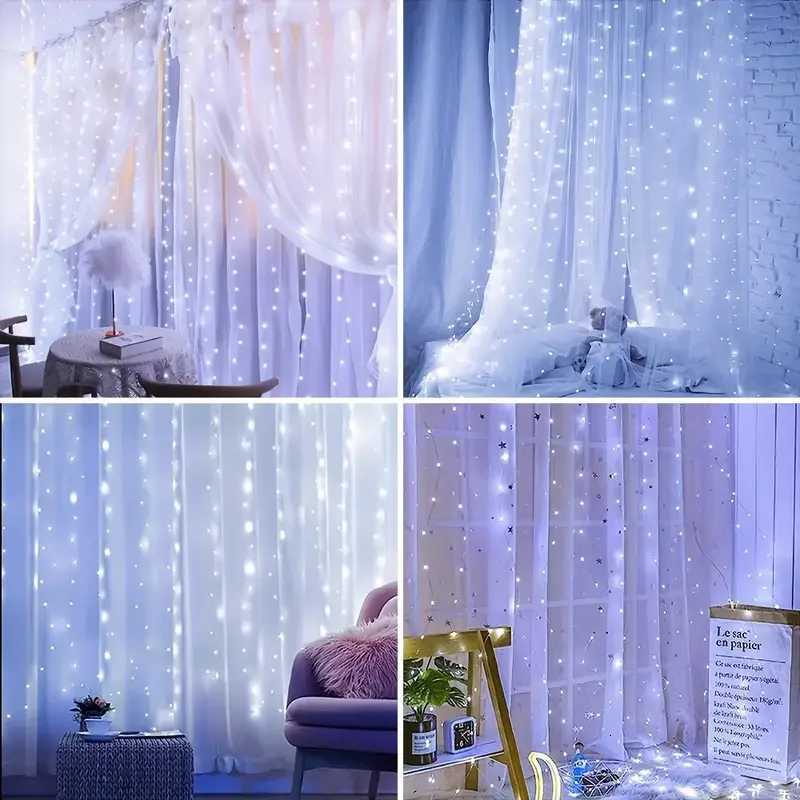 USB Christmas LED curtain lights indoor fairy curtain lights suitable for bedroom background windows holiday lighting W251107