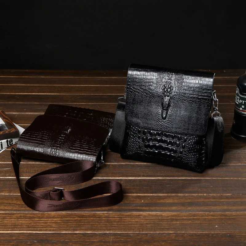 Luxury Brand Messenger Bag Men Leather Business Alligator Shoulder Bag Male Casual Satchel Crocodile Grain Crossbody Bag For MenW251107