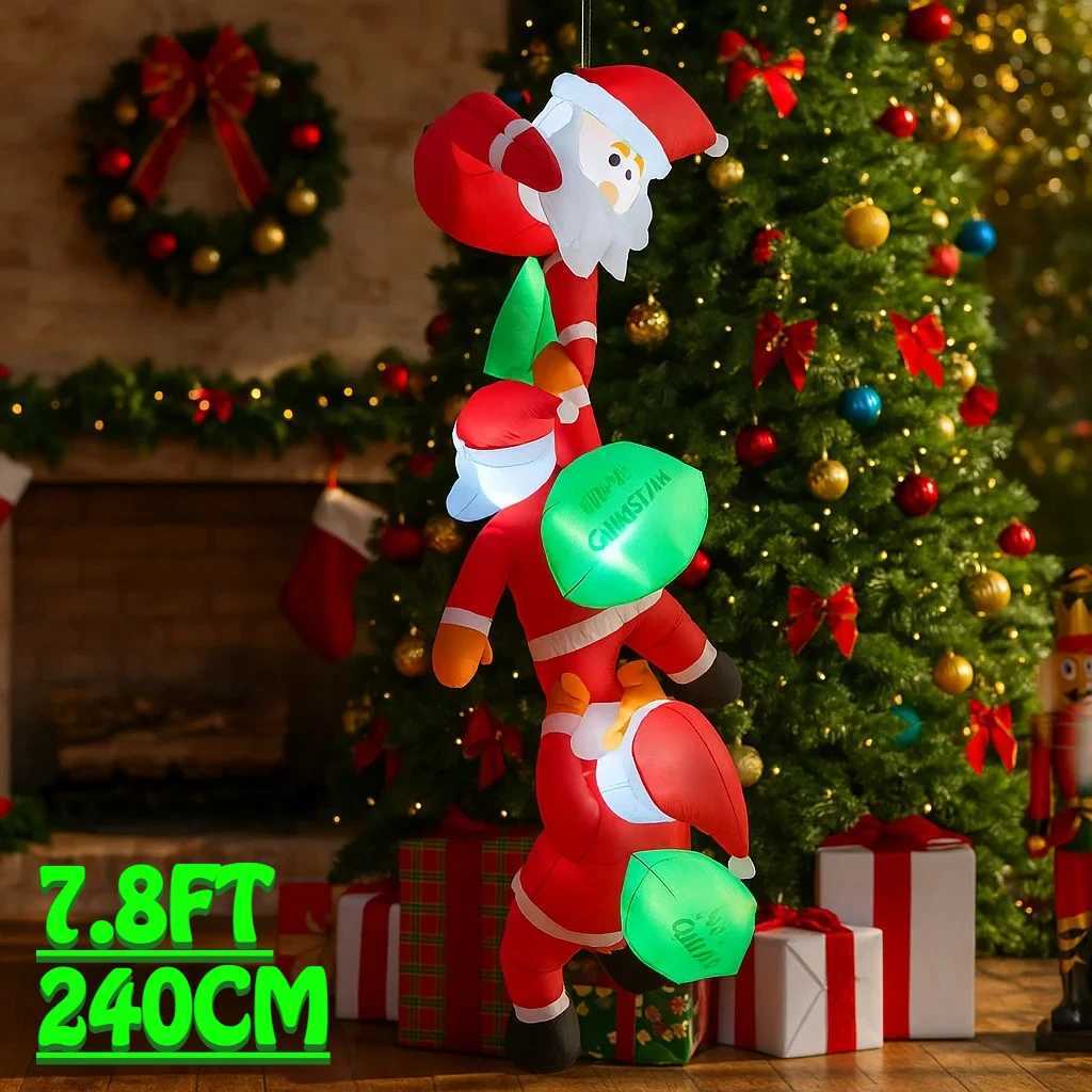 78FT Outdoor Holiday Decoration Climbing Santa Claus Christmas Yard Party Decor Xmas Ornament Lights Home Toys Prop W251107