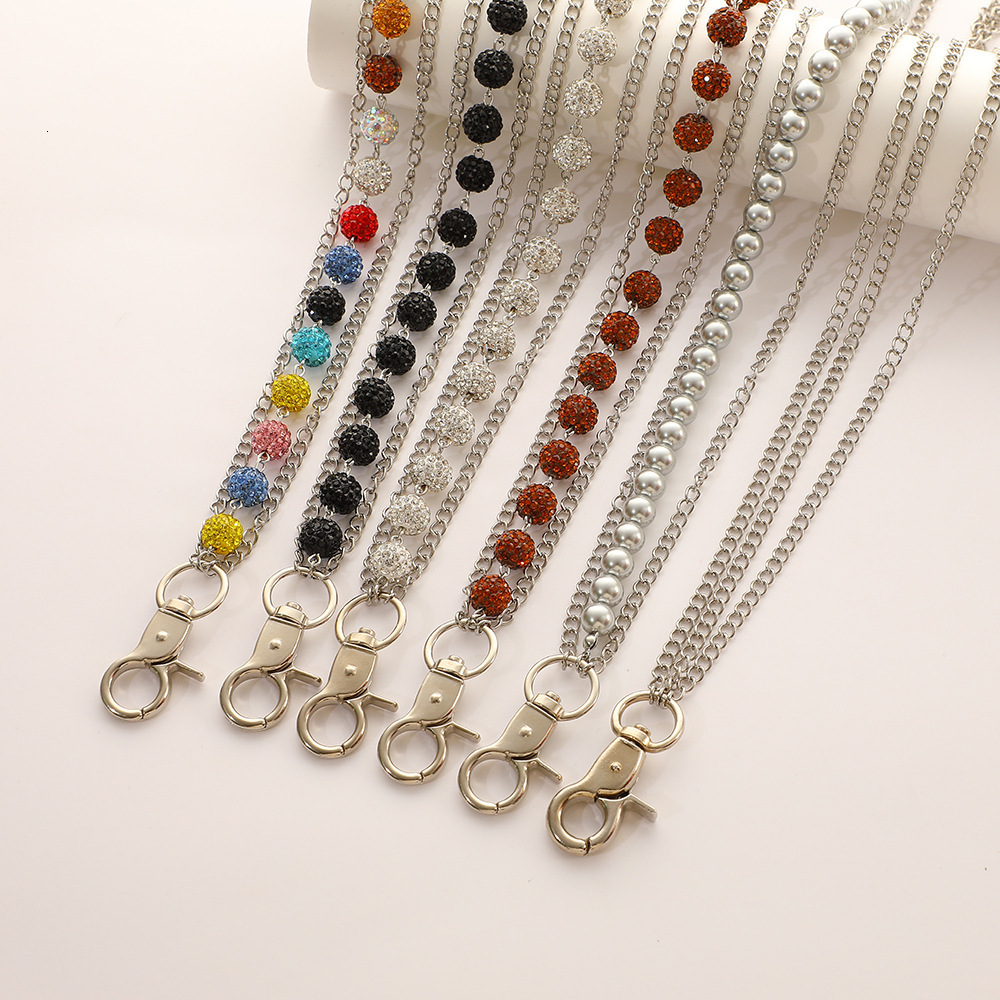 High quality colored ceramic clay diamond beads waist chain stainless steel body chain jewelry