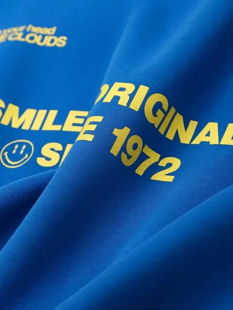 Fashion Spring Womens Fashion Sports Pullover Retro Round Neck Loose Long Sleeve Womens Letter Print Blue Pullover StreetwearY251107 Y251110