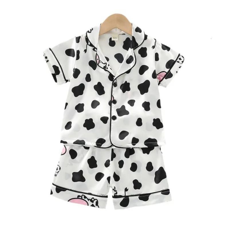 Summer Baby Girls Clothes Suit Children Sleepwear Shirt Shorts 2PcsSets Infant Pajamas Kids Clothing Toddler Casual Costume 250407