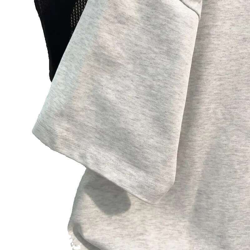Hip hop fashion men's and women's letter custom printed round neck short sleeved couple loose retro T-shirt casual style top Haruku