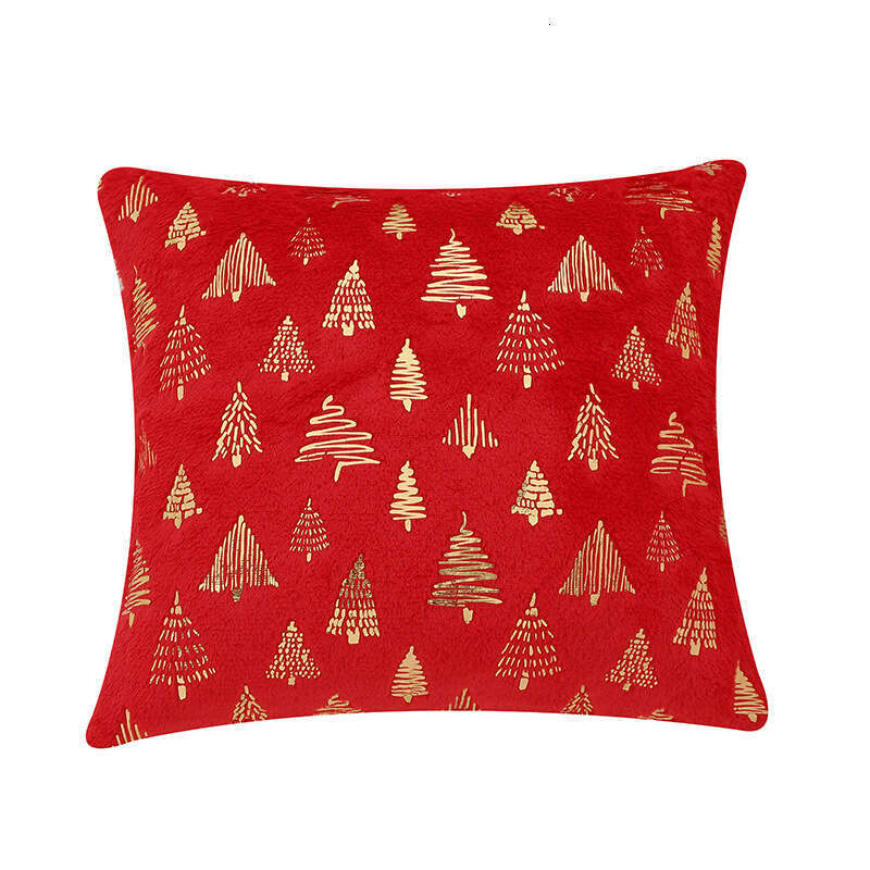 New Christmas Tree Gold Stamping Double-Sided Pillowcase Atmosphere Decoration Cushion Cover