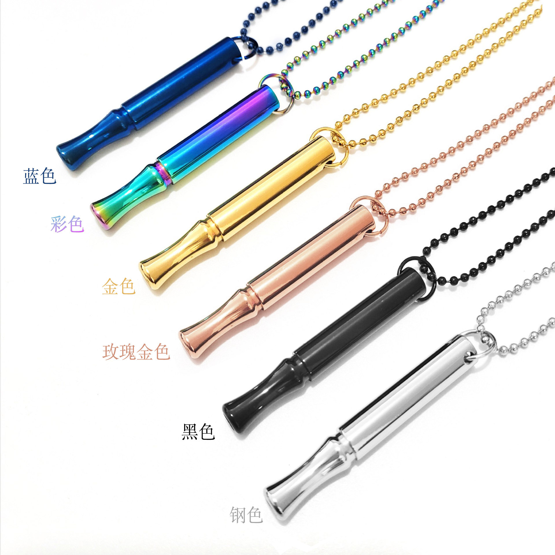 Hot selg titanium steel mindfulness breathing necklace for meditation, calmness, stress relief, fashionable and versatile long pendant