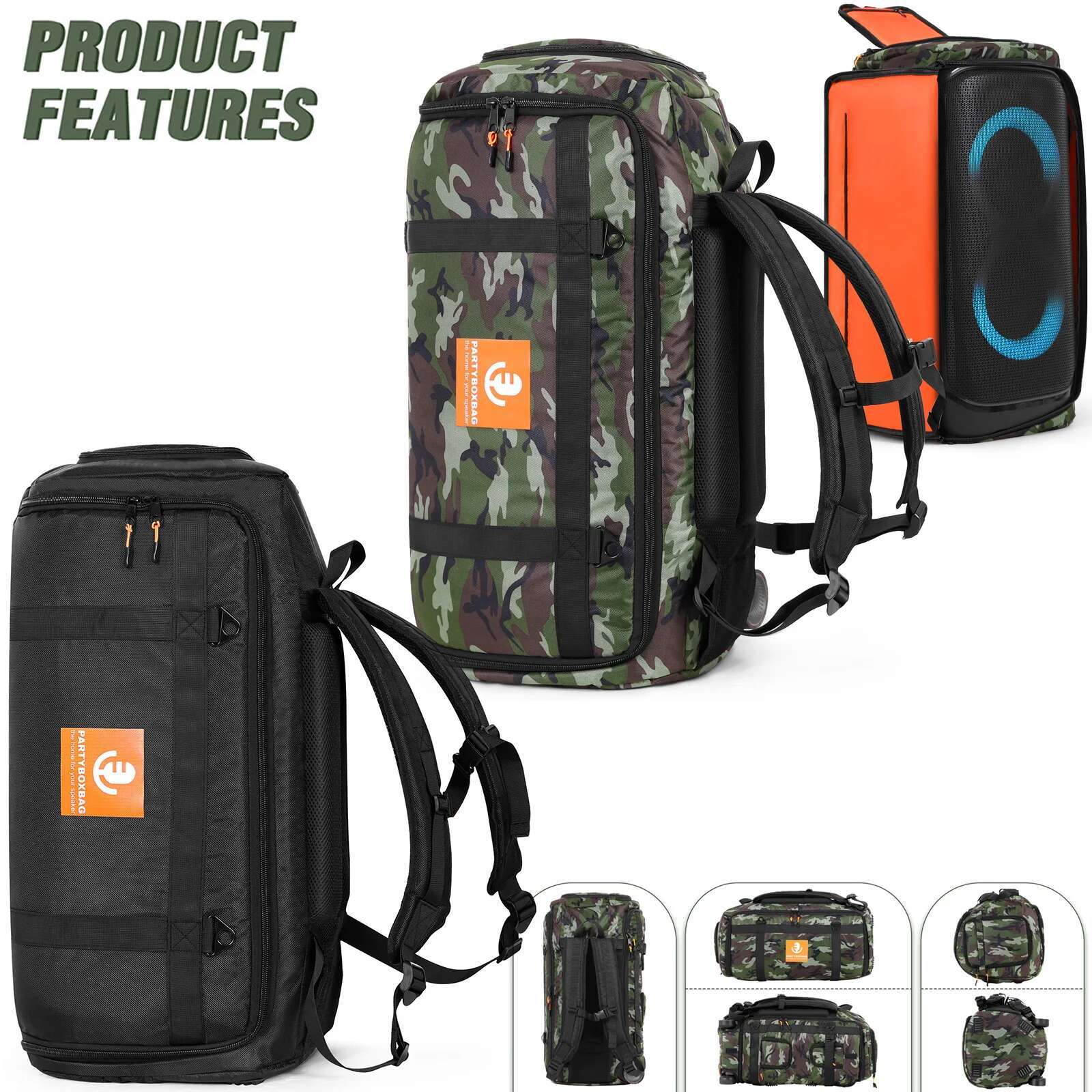 Travel Case Shockproof Portable Speaker Carry Tote Bag Backpack Adjustable Strap For Partybox Stage 320