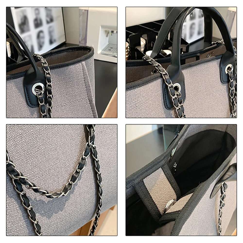 Large Capacity Canvas Shoulder Bags For Women 2025 Casual Tote Female New Chain Messenger Bag Leisure Pink Trend Handbags
