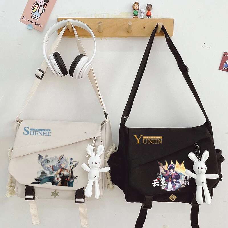 Genshin Impact Anime Handbag Shoulder Casual Zipper Cross Body Tote School Book Students Messenger Bag