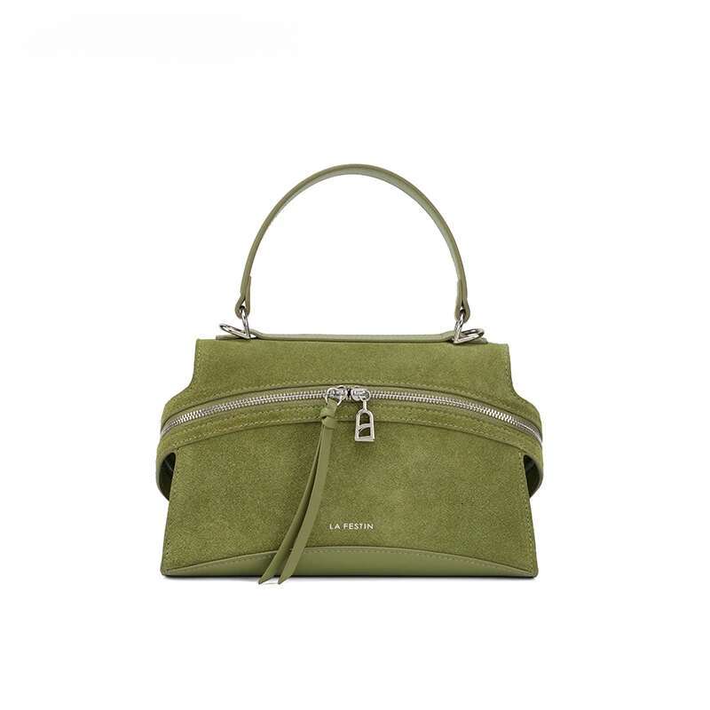 Original Brand Women's Bag 2025 New Green Shoulder Crossbody Suede Handbag Designer Leather Bag
