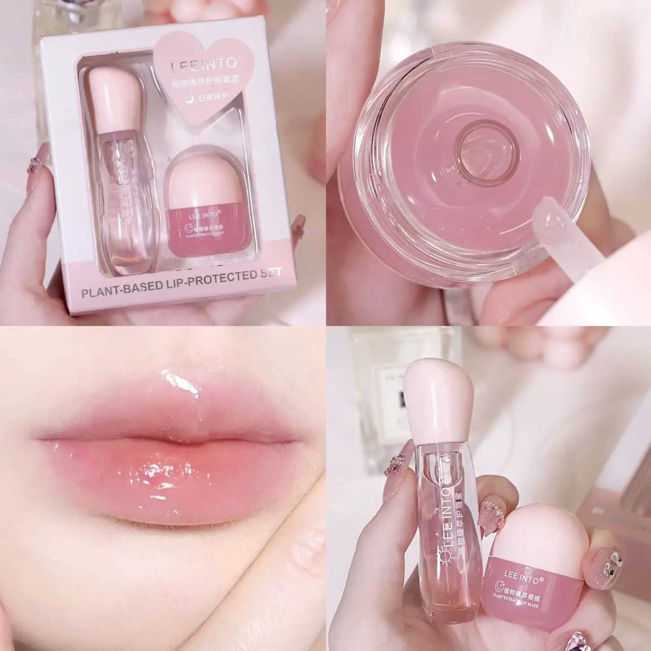 2 pieces/box light lipstick set lipstick moisturizing fade lip line lip care serum primer lipstick cosmetics kit new W250407