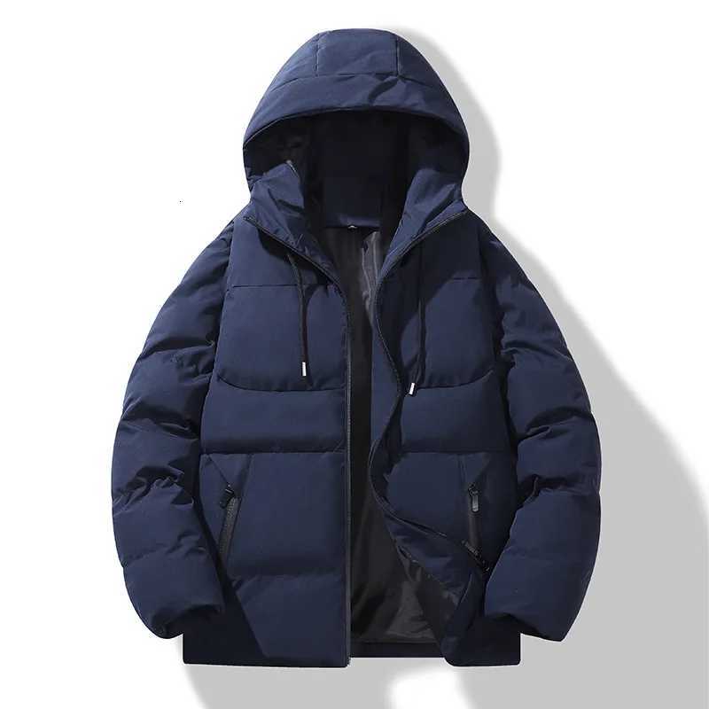 Autumn/Winter Fleece-Lined Cotton Padded Coat Mens Warm Hooded Puffer Jacket Casual Trendy Loose-Fit Versatile Couple CottonT251107