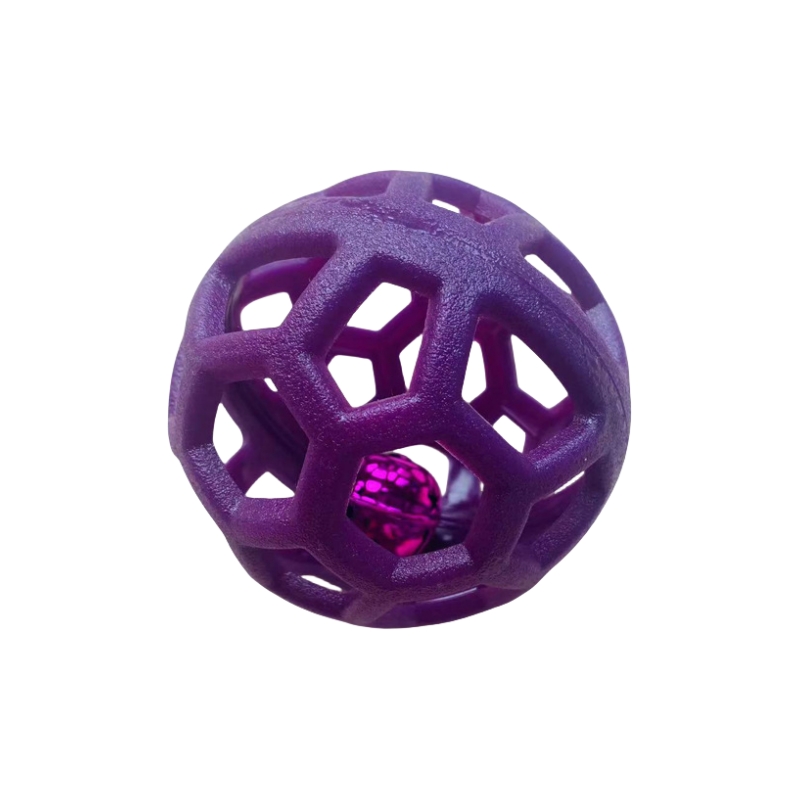 Dog Chew Toy Hollow Ball with Jingle Bell Inside Durable Soft Pet Chew Tooth Cleaning Ball Toys Rubber Non Toxic