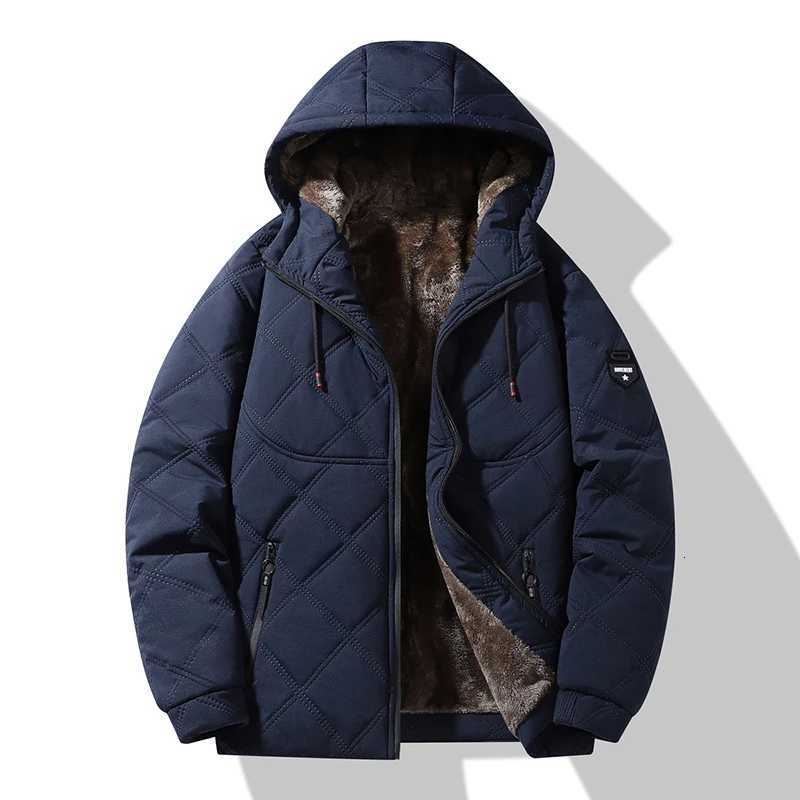 Mens Warm Quilted Jacket - Hooded Soft Fleece Lining Durable Comfortable for Daily Wear Outdoor Winter Casual StyleT251107