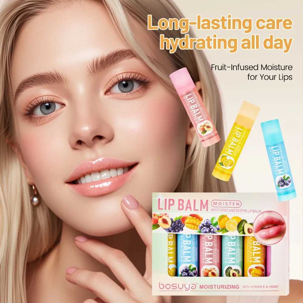 Multi fruit flavor moisturizing basic lipstick set makeup lipstick daily care men and women lipstick 6 piece set cosmetics W250407