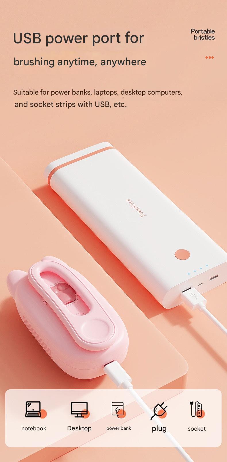 Ergonomic DHpet Pet Care Kit - Conveniently Charged Grooming Spray and Brushing System