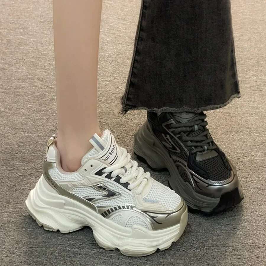 Women Platform Sneakers 2025 Autumn New Fashion Casual Lace Up Sports Woman Non Slip Walking Ladies Vulcanize Shoes