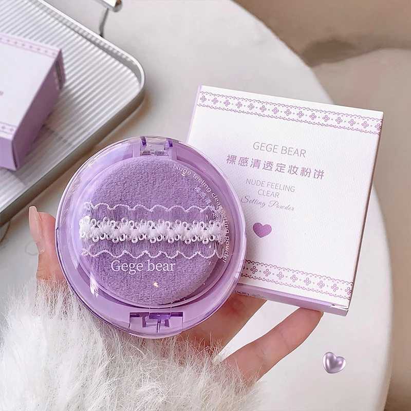 Purple Transparent Set Powder Makeup Waterproof Oil Control Natural Matte Transparent White Loose Facial Pressing Powder Makeup GirlXJ250407