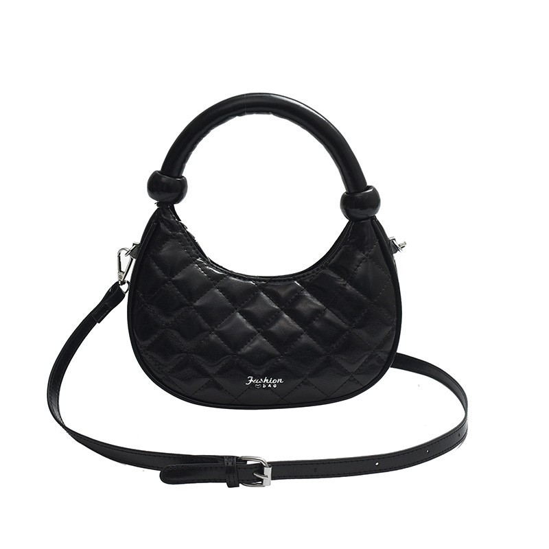 2025S Designer Women S Bag Premium Handbag Niche Silver Glossy Crescent Shaped Small Bag New Korean Version Fashionable Single Shoulder Crossbody Bag
