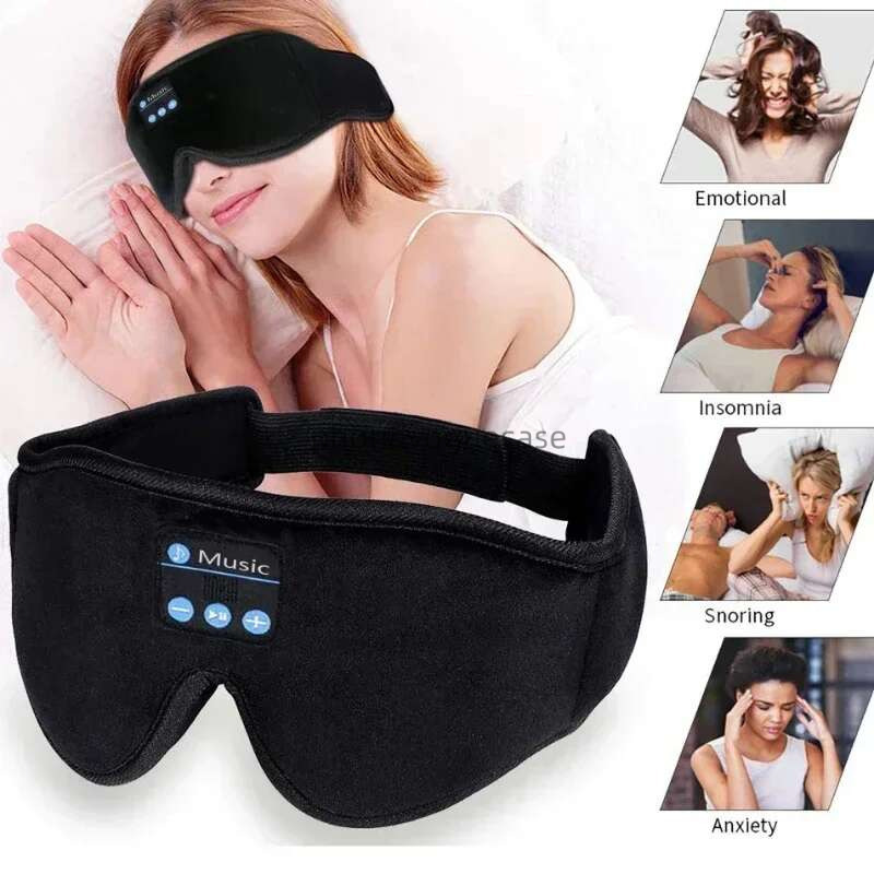 3D Eye Bluetooth Music Play Sleeping With Built-In HD Speaker Mask For Sleep Headphones Wireless Air Travel 5.0
