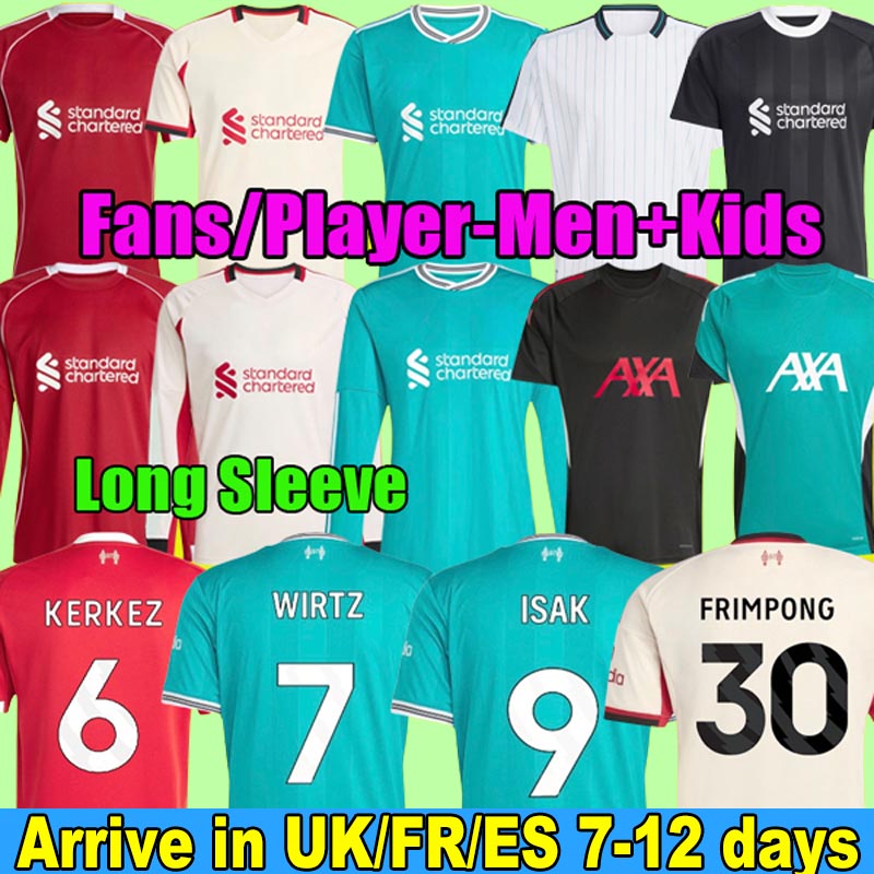 25 26 salah soccer jersey LFC MAC ALLISTER WIRTZ EkitikE ISAK DIOGO J. frimpong Kerkez 2025 2026 Camiseta men kids kit football shirt uniforms home away third Special