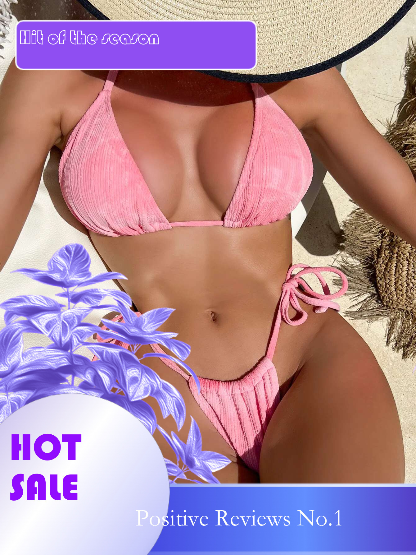 Dongdumaoyi Sexy Pink Bikini Women Halter Push Up Bra Micro Swimsuit Brazilian Holiday Bathing Suit Tie Side Thong Swimwear Biquini