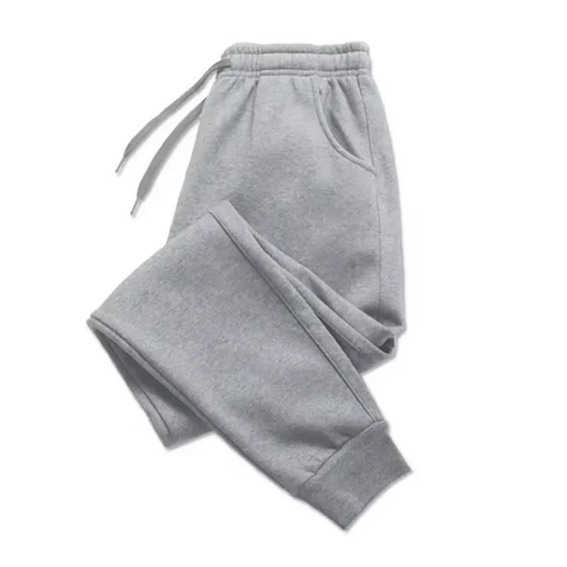 Mens Casual Pants Autumn Winter Fleece Sweatpants Men Running Jogger Sports Gym Trousers Fashion Solid Color Workout Long 251104