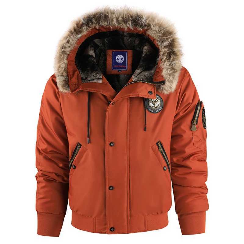 2025 New Winter New Padded Thickened Warm Coat Fashion Trend Outdoor Windproof Hooded Jacket Mens Casual Classic Cargo ParkasT251107