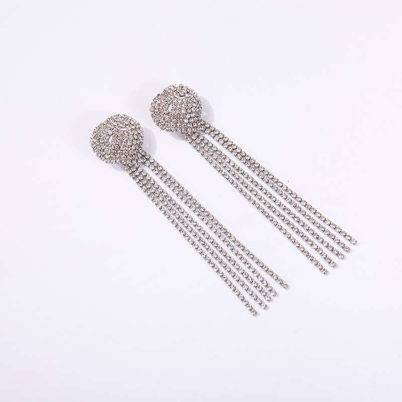 2021 exaggerated tassel studded dia fashionable rhie atmospheric heart-shaped earrings accessories