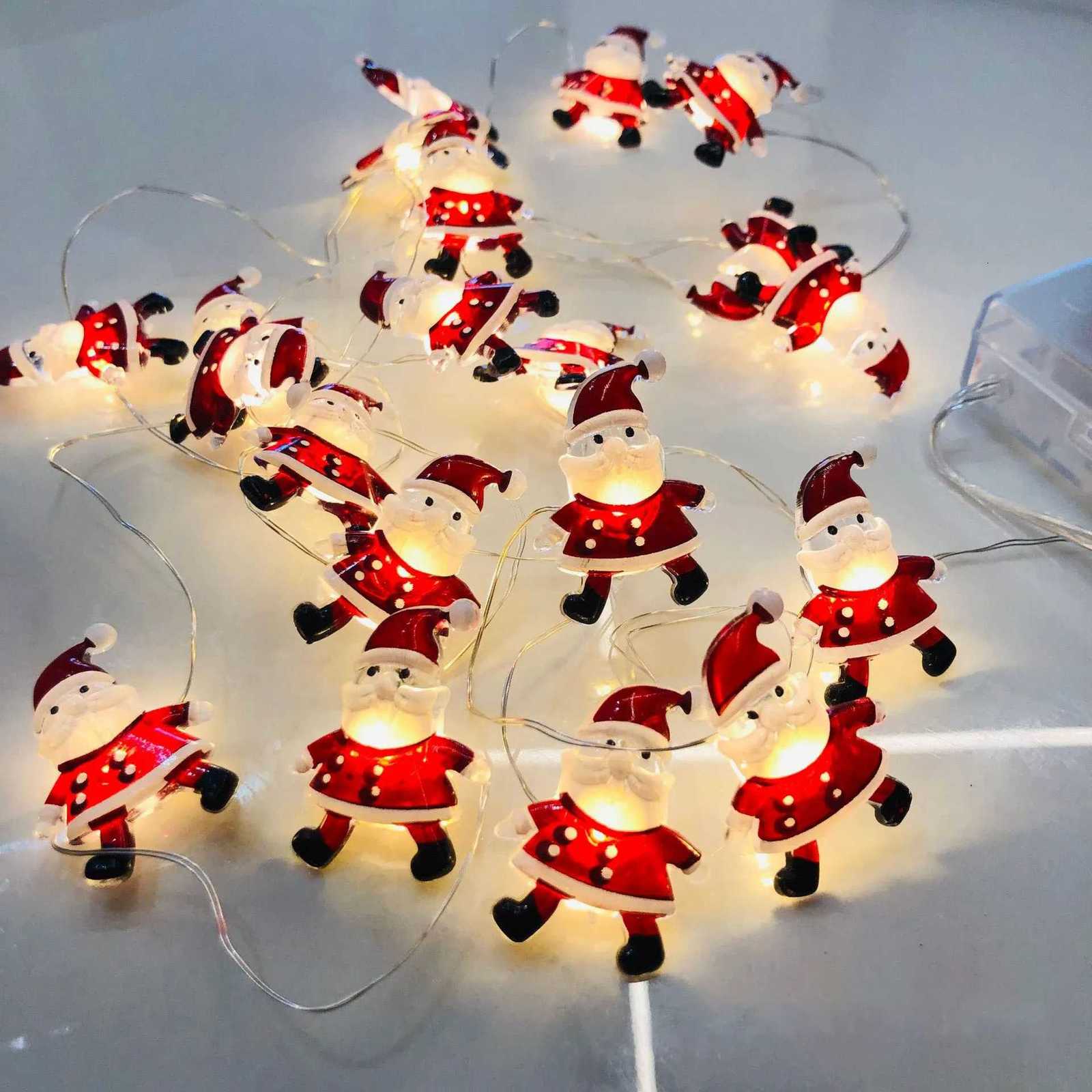 Led Copper Wire Lights Christmas Fastener Copper Wire Lights Santa Claus Snowman Elk Holiday Decoration Waterproof String Lights W251107