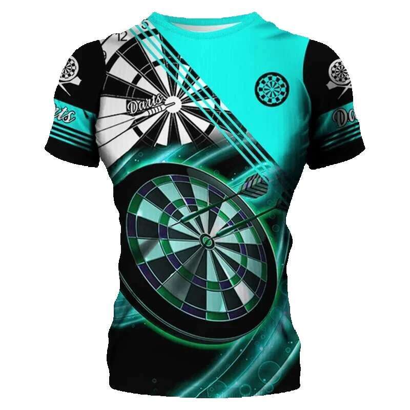 Dart Game Street Short sleeved 3D Printed Red Tie Stained 6XL Large Men's Clothing Summer Casual Top T-shirt