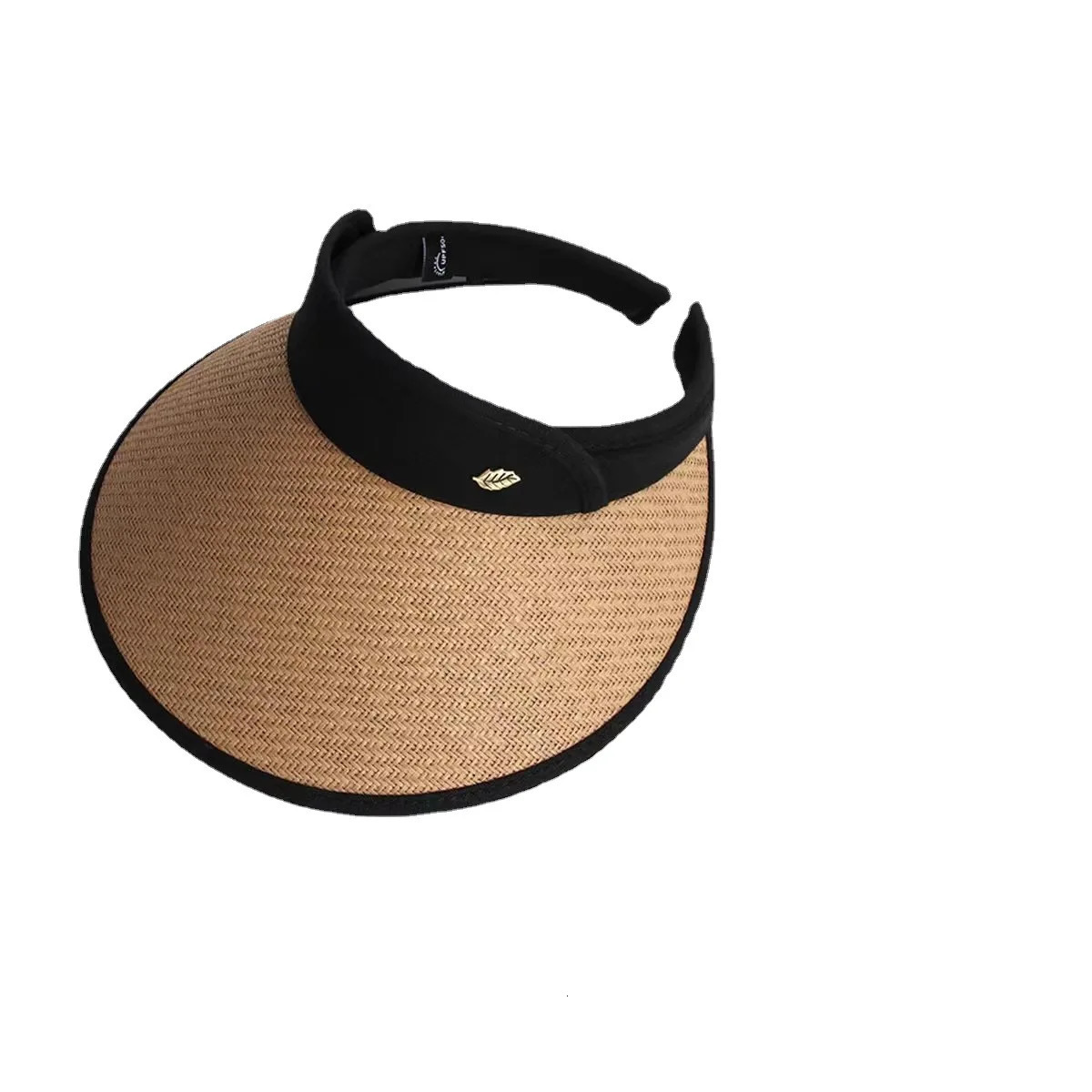 Womens Hat Summer Sun Empty Top Korean Edition Headband Black Rubber Beach Sunshine Screen Panama UTHAI S87 250326