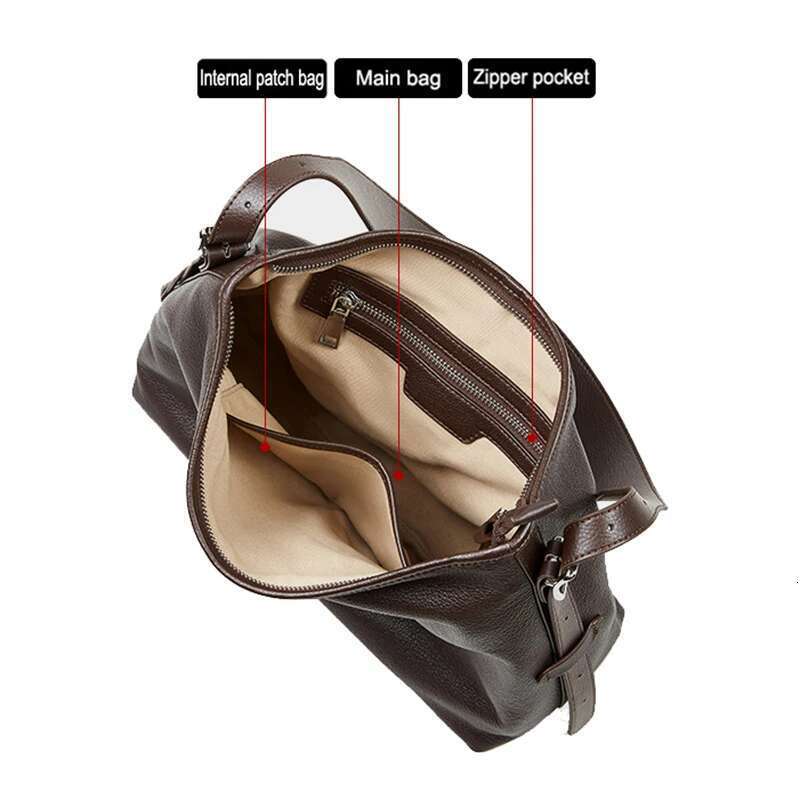 New 2025 Lady Genuine Leather Crossbody Handbag For Women Large Capacity Retro Fashion Single Shoulder Underarm Bag Female Tote