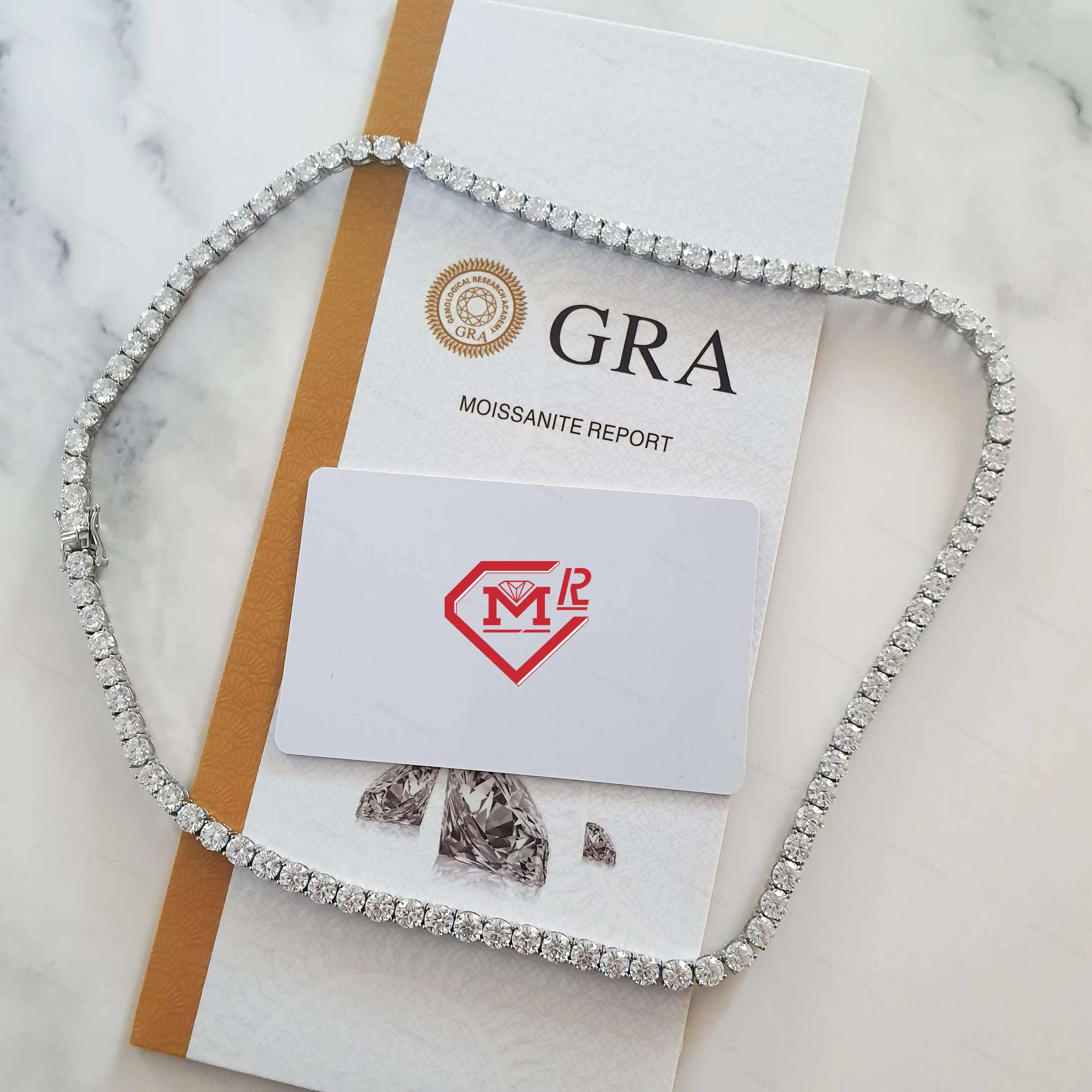 Factory 925 Sterling Silver Necklace Iced Vvs Moissanite Gra Certificate Hip Hop Diamond Tennis Chain