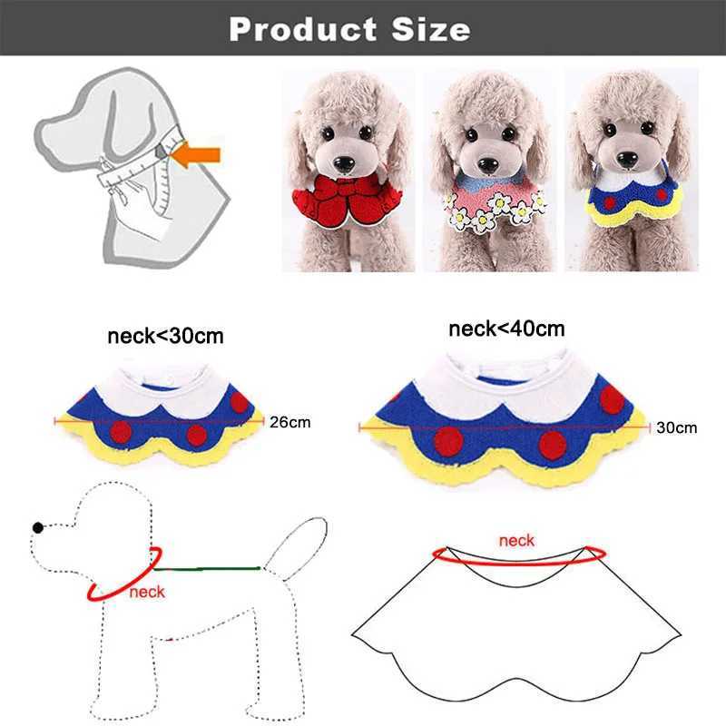 Pet Saliva towel cute flower bow puppy collar bib beautiful curved design puppy scarf adjustable puppy pet accessories M250407
