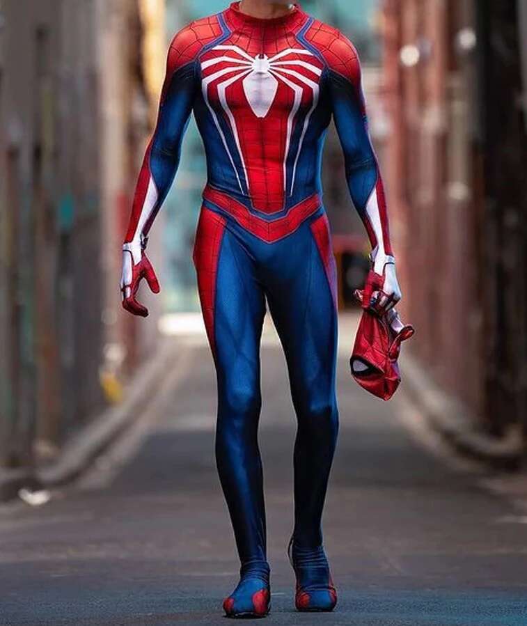 PS4 Game Spiderman Cosplay Costume Adults Kids Spider Superhero Zentai Suit Halloween Bodysuit Man Boys Cosplay