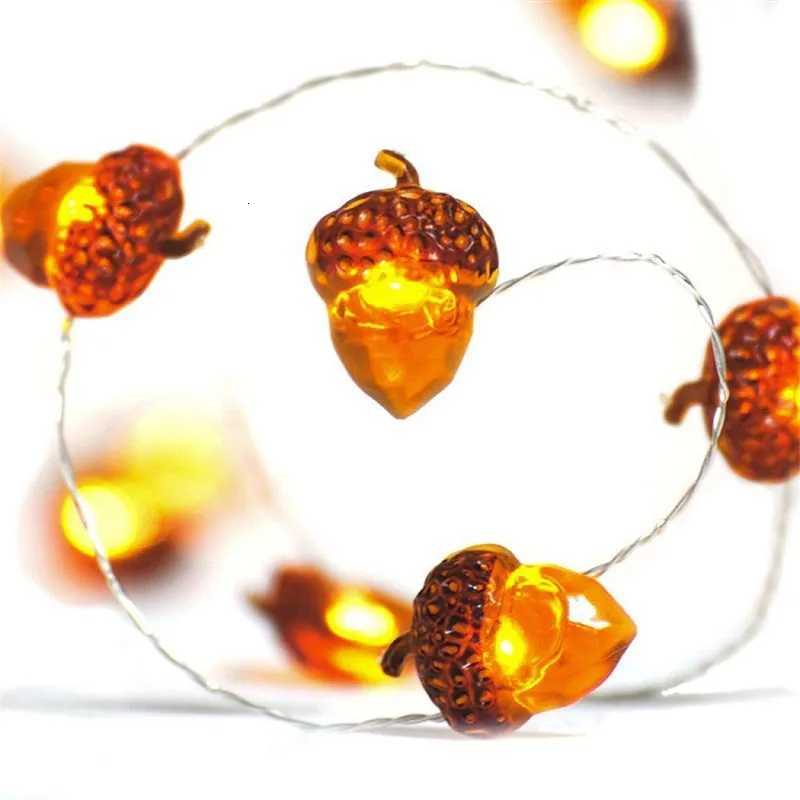 LED String Lights 20 LEDs Acorn Lights Battery Powered Garland Copper Wire Fairy Lights for Thanksgiving Autumn Bedroom Home W251107