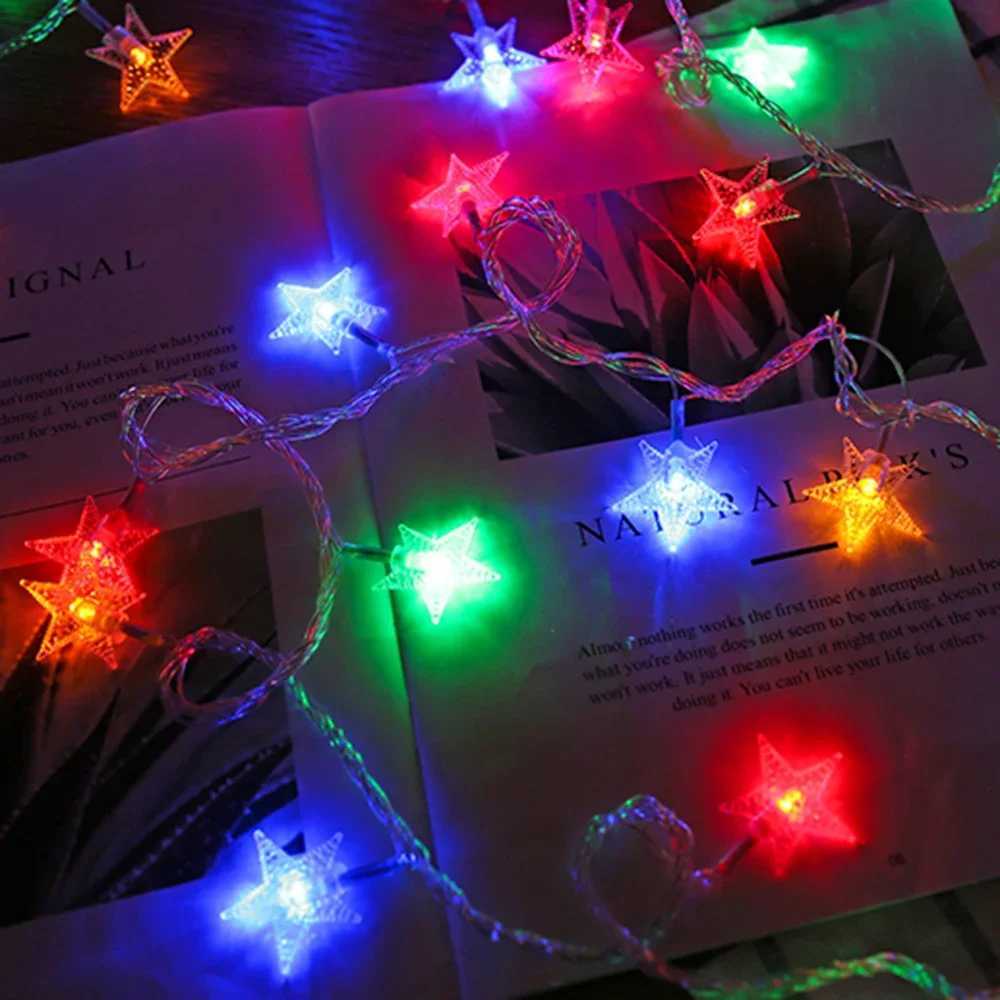 LED Star Fairy Lights Outdoor Chain Lights Garland Bulb String Lights Party Home Wedding Terrace Garden Christmas Decoration W251107