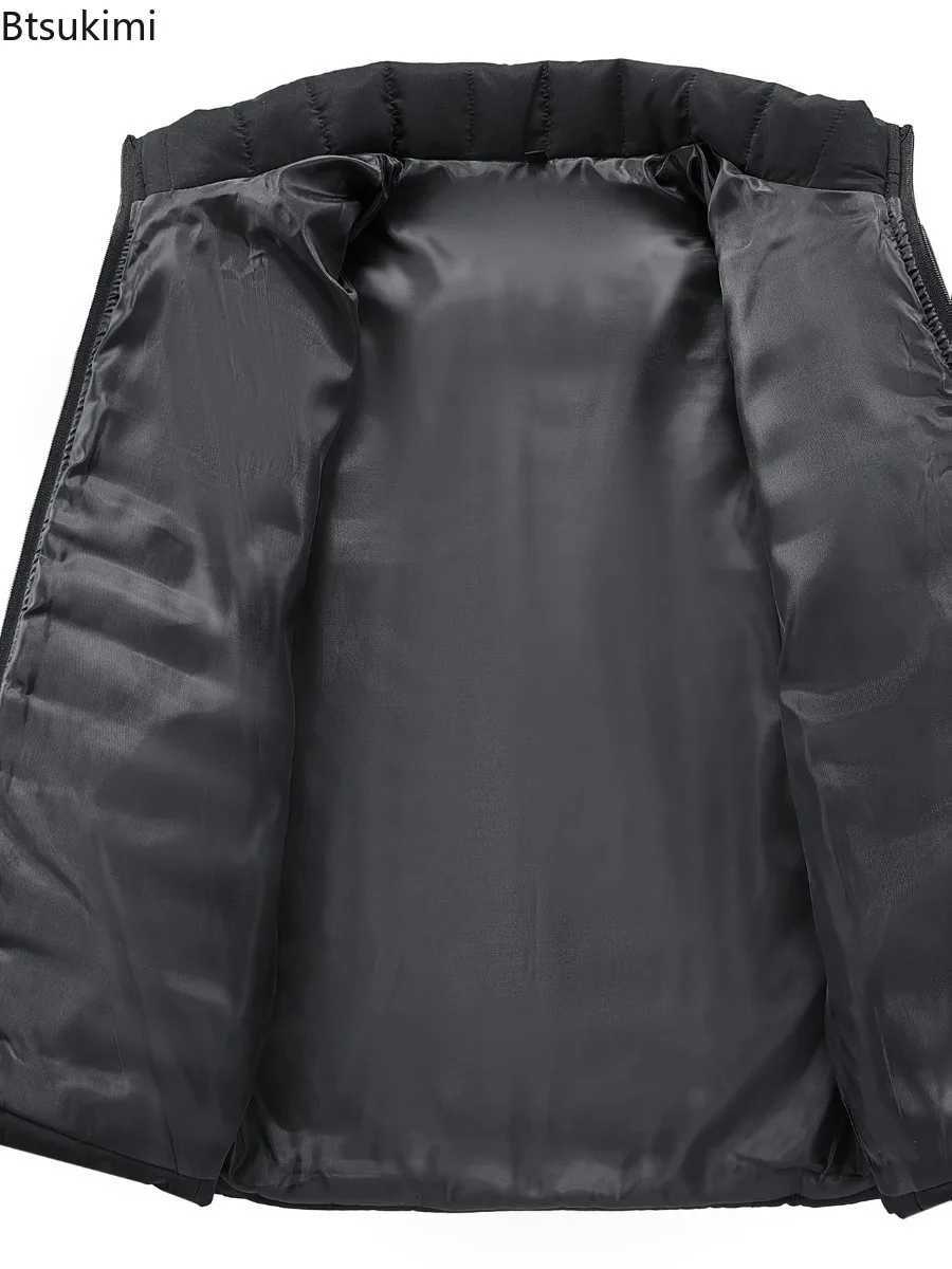 Winter Mens Lightweight Parka Jackets Fashion Stand Collar Zipper Slim Warm Waterproof Jackets Men Work Outdoor Windbreak CoatsT251107