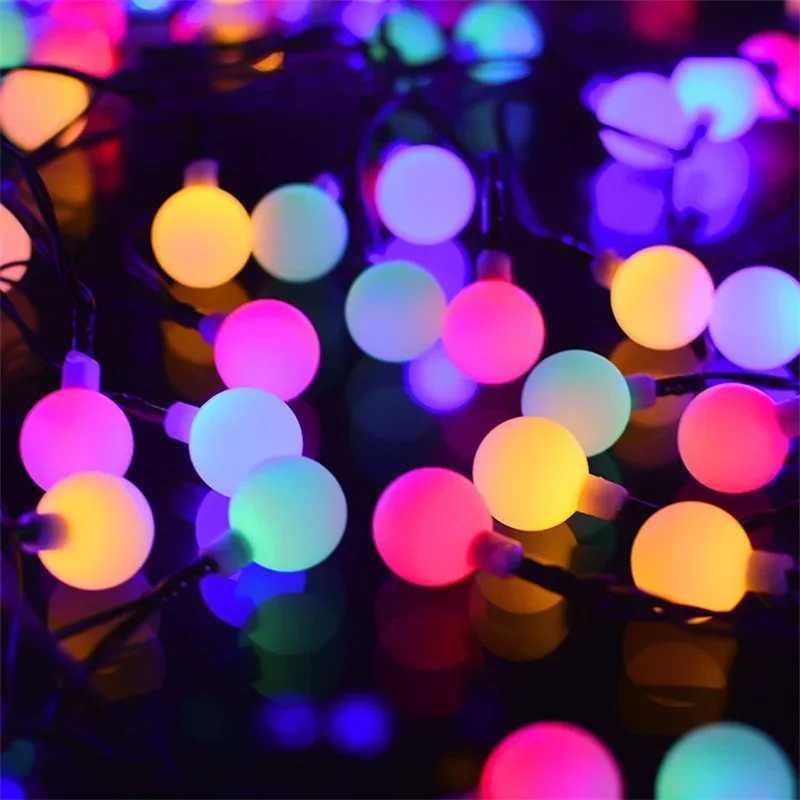 5M 7M 12M LED Light String Solar Fairy Ball Light Festive Light Garland Christmas Wedding Outdoor Garden Ramadan Decoration 2025 W251107