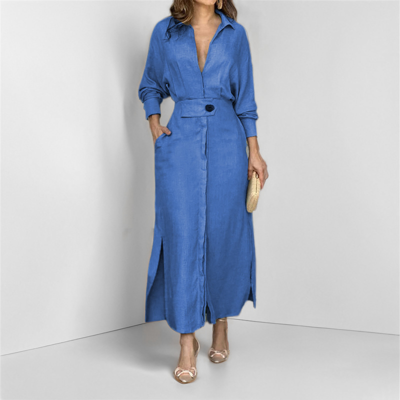 D43Contemporary European and American Inspired Women's Workwear Dress with Secure Lacing Detail