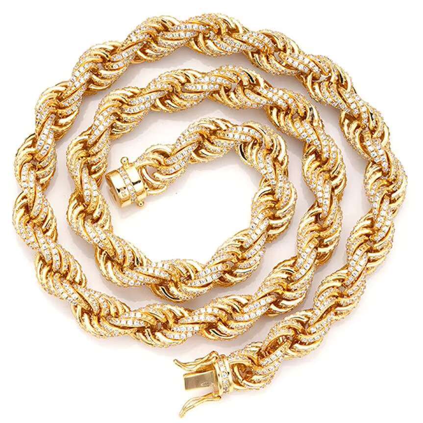 Custom Higher Quality 10K Gold Plated Pass Diamond Tester Full Vvs Moissanite Rope Chain Bracelet for Men