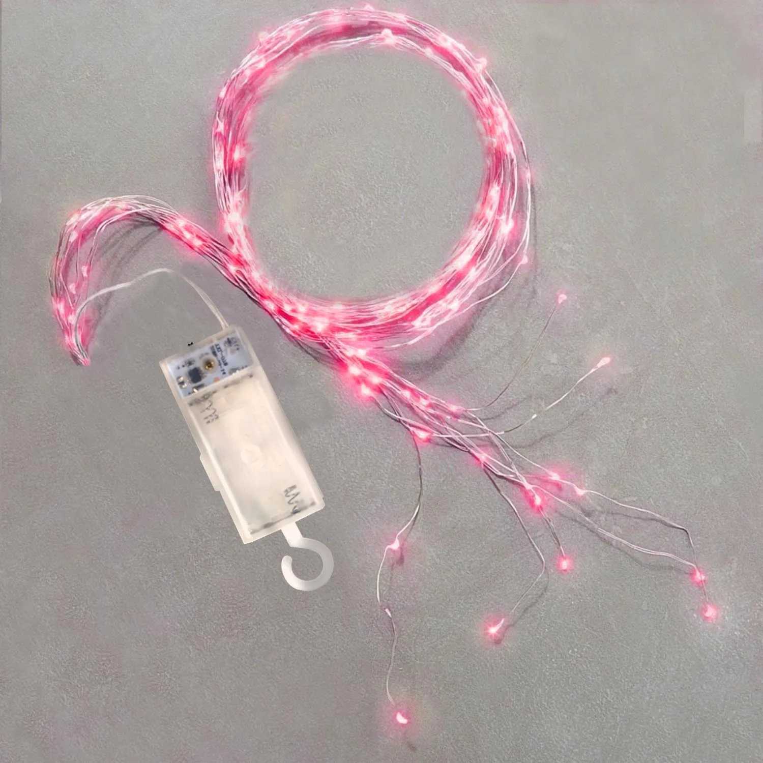 100 LED Pink String Lights Valentines Day Waterfall Light Garland Led Fairy Lights Home Birthday Wedding Party DIY Decorations W251107